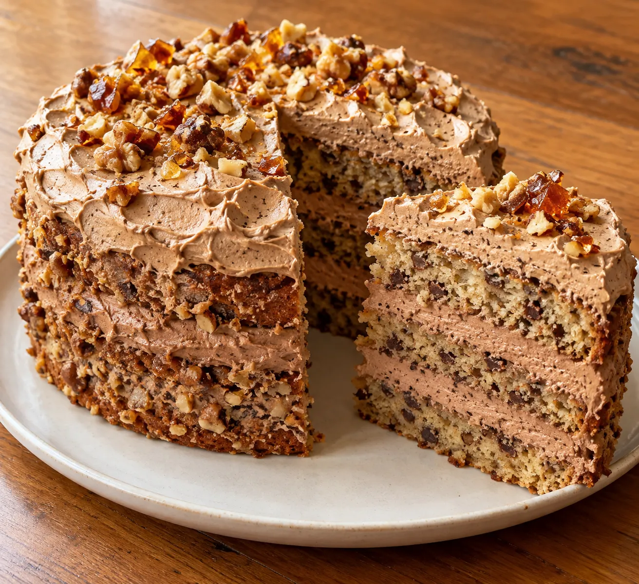 Festive Passover Cake - Chocolate, Walnuts, and Coffee