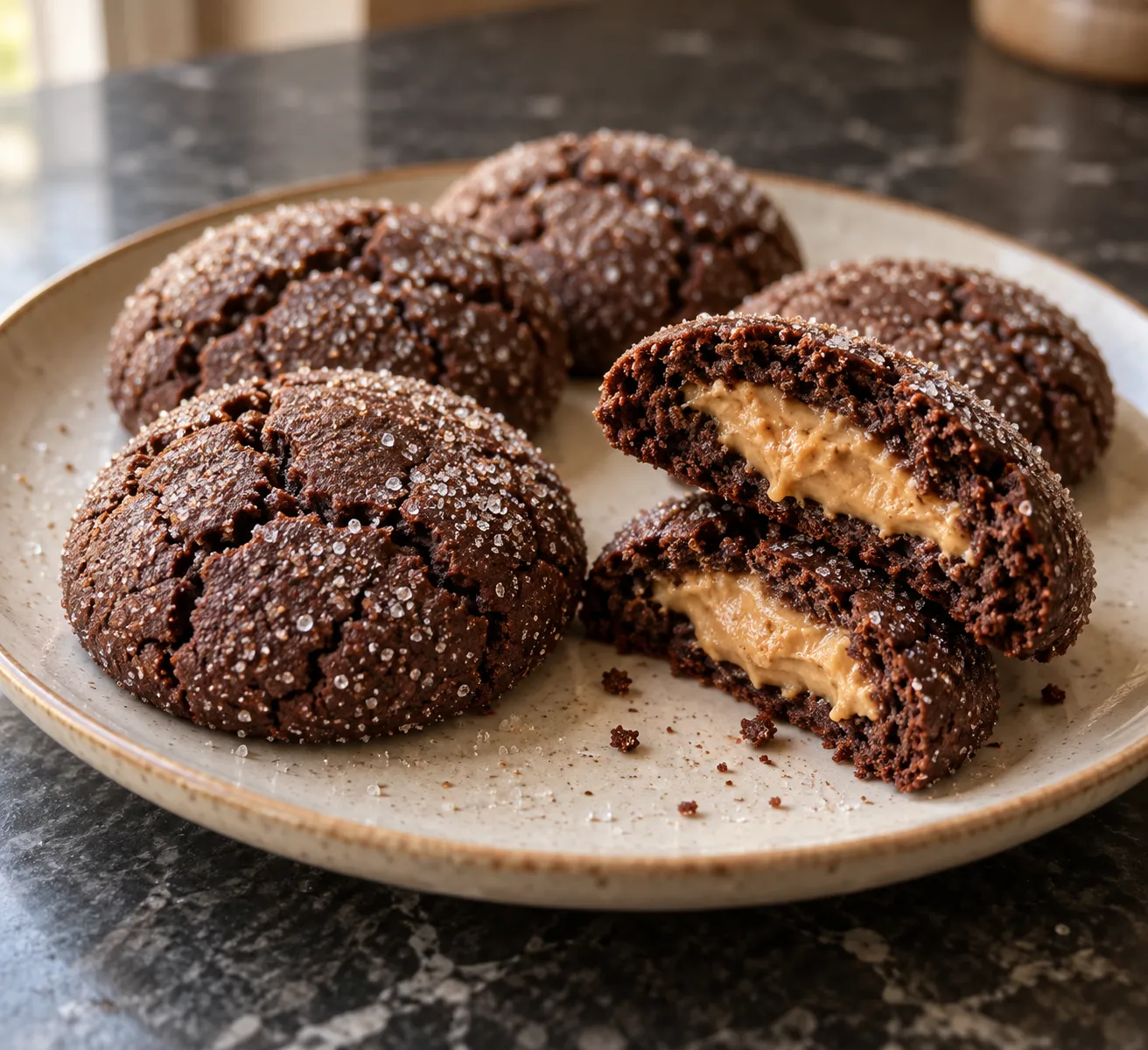Almond Butter–Stuffed Chocolate Cookies